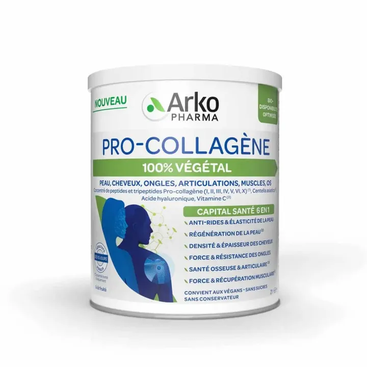 Pro-Collag&egrave;ne 100% v&eacute;g&eacute;tal capital sant&eacute; 6en1 Arkopharma - pot de 231g