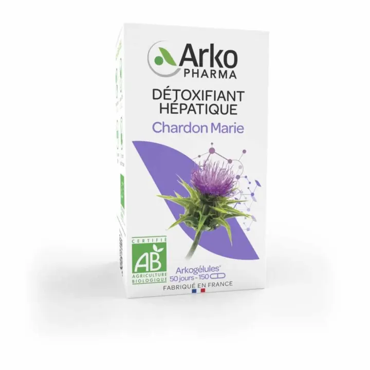 D&eacute;toxifiant h&eacute;patique chardon marie Arkopharma - pot de 150 g&eacute;lules
