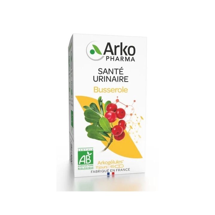 Arkog&eacute;lules sant&eacute; urinaire busserole bio Arkopharma - boite de 45 g&eacute;lules