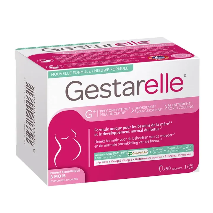 Gestarelle G+ pr&eacute;conception, grossesse et allaitement Biocodex - bo&icirc;te de 90 capsules