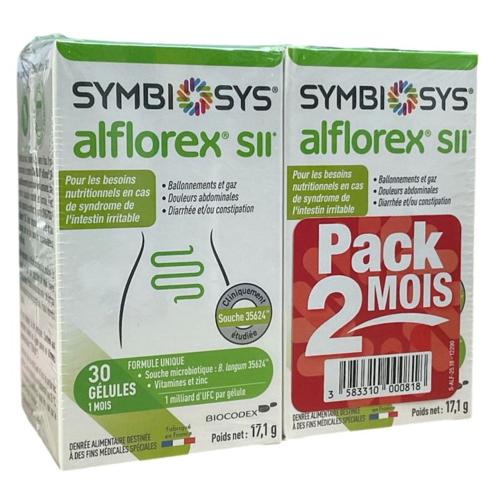 Symbiosys Alflorex SII Biocodex - lot de 2 boites de 30 g&eacute;lules