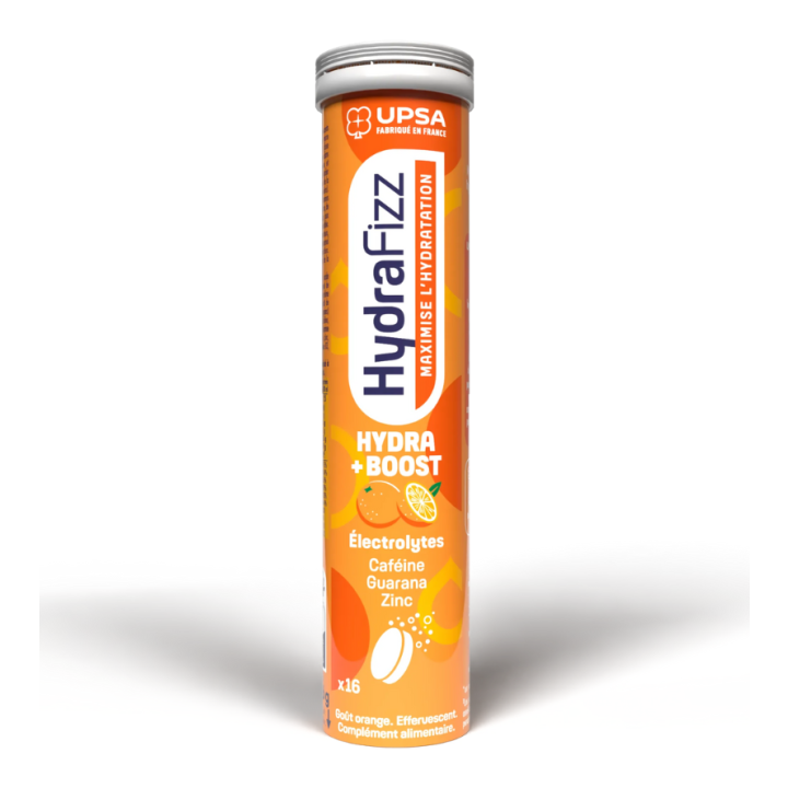 HydraFizz hydra+boost go&ucirc;t orange Upsa - tube de 16 pastilles effervescentes 