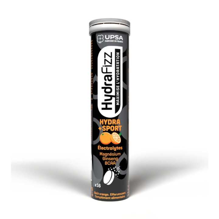 HydraFizz hydra+sport go&ucirc;t orange Upsa - tube de 16 comprim&eacute;s effervescents 