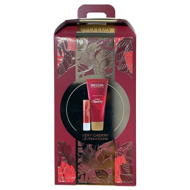 Coffret Very Cherry l&egrave;vres et mains Weleda - coffret contenant 2 produits