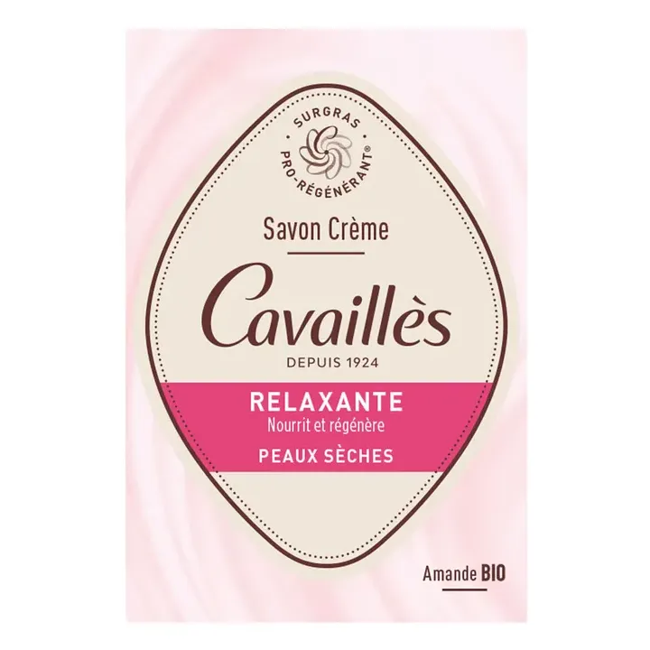 Savon cr&egrave;me relaxante amande bio Rog&eacute; Cavaill&egrave;s - pain de 100g