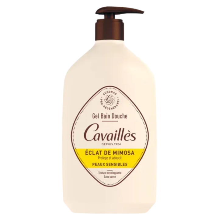 Gel bain douche &eacute;clat de mimosa Rog&eacute; Cavaill&egrave;s - flacon pompe de 1L