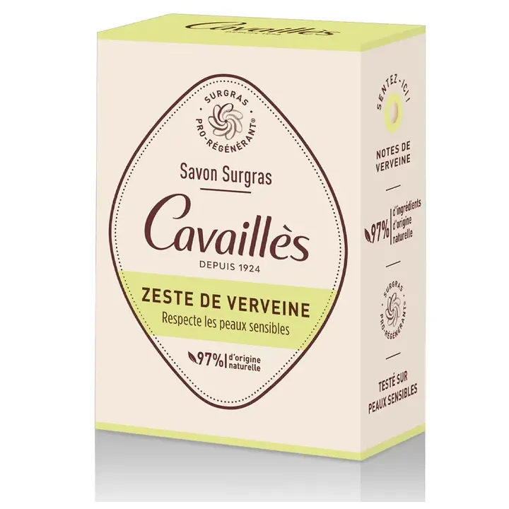 Savon surgras zeste de verveine Rog&eacute; Cavaill&egrave;s - pain de 100g