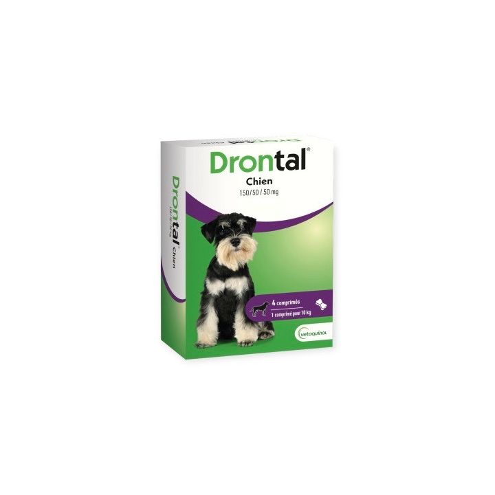 Drontal chien vermifuge Vetoquinol - bo&icirc;te de 4 comprim&eacute;s s&eacute;cables