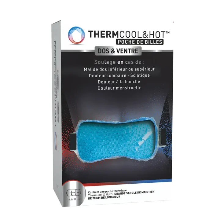 Thermocool&hot poche de billes dos et ventre Bausch lomb - poche de billes 46,5x19cm
