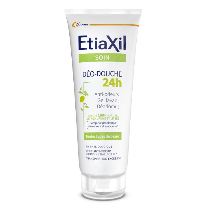 D&eacute;o-Douche 24H Gel lavant d&eacute;odorant citron jaune et lits&eacute;e Etiaxil - tube de 200 ml