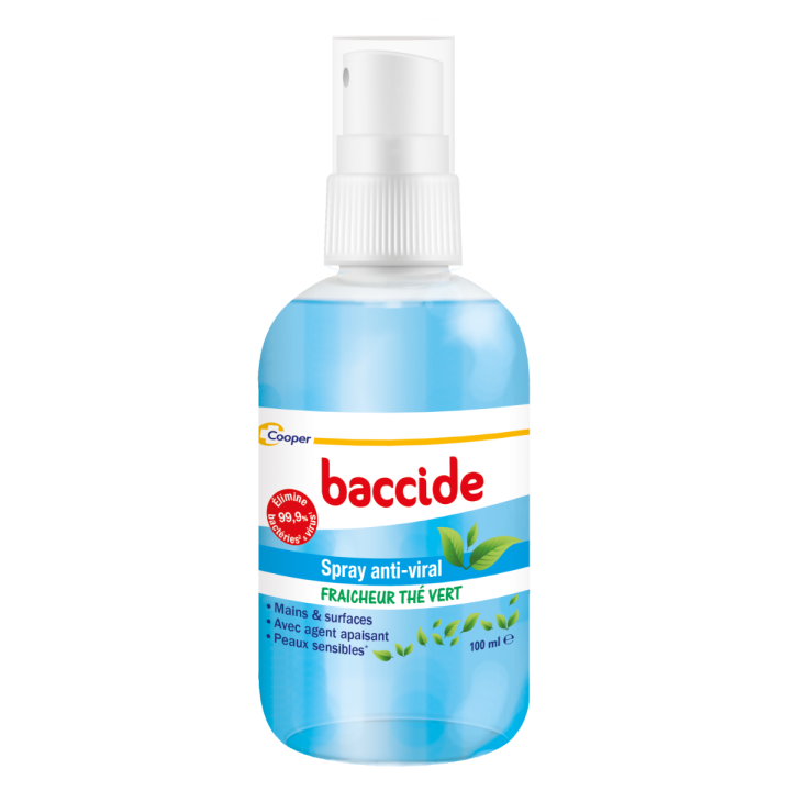 Spray anti-viral fra&icirc;cheur th&eacute; vert Baccide - spray de 100ml