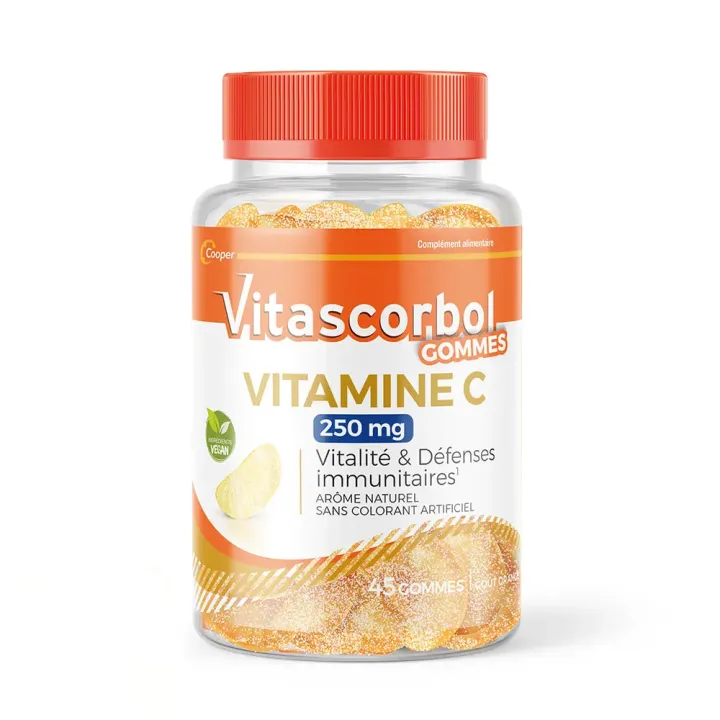 Vitamine C 250mg gummies go&ucirc;t orange Vitascorbol - pot de 45 gommes