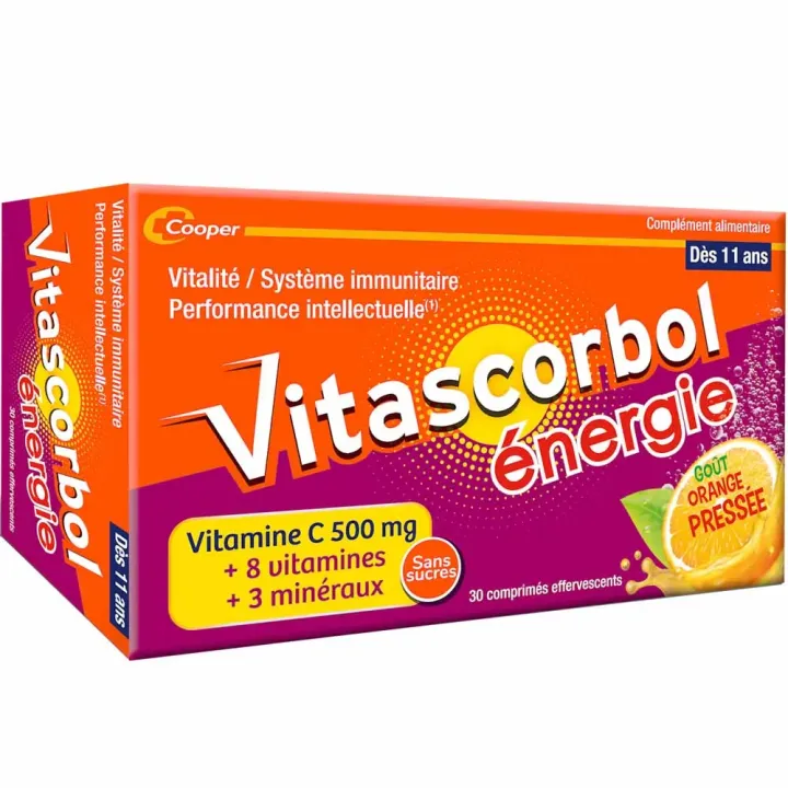 Vitascorbol &eacute;nergie - bo&icirc;te de 30 comprim&eacute;s effervescents