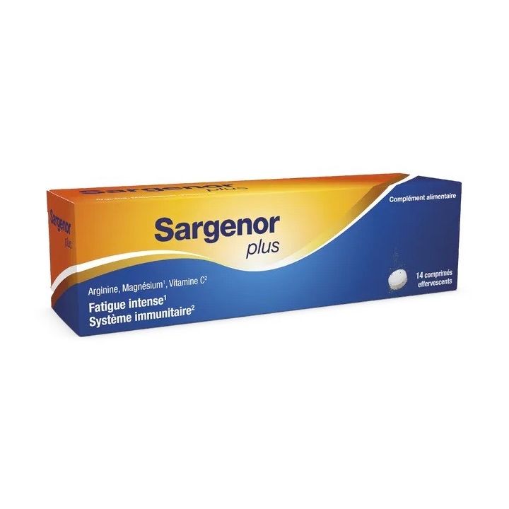 Sargenor plus Arginine, Magn&eacute;sium, Vitamine C - tube de 14 comprim&eacute;s effervescents