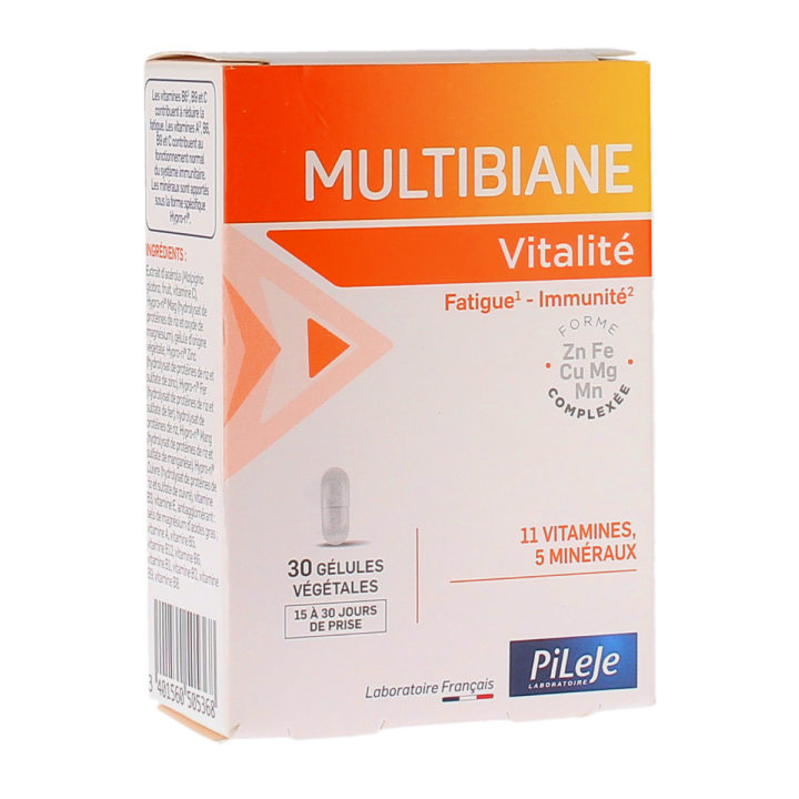 Multibiane vitalit&eacute; Pileje - bo&icirc;te de 30 g&eacute;lules 