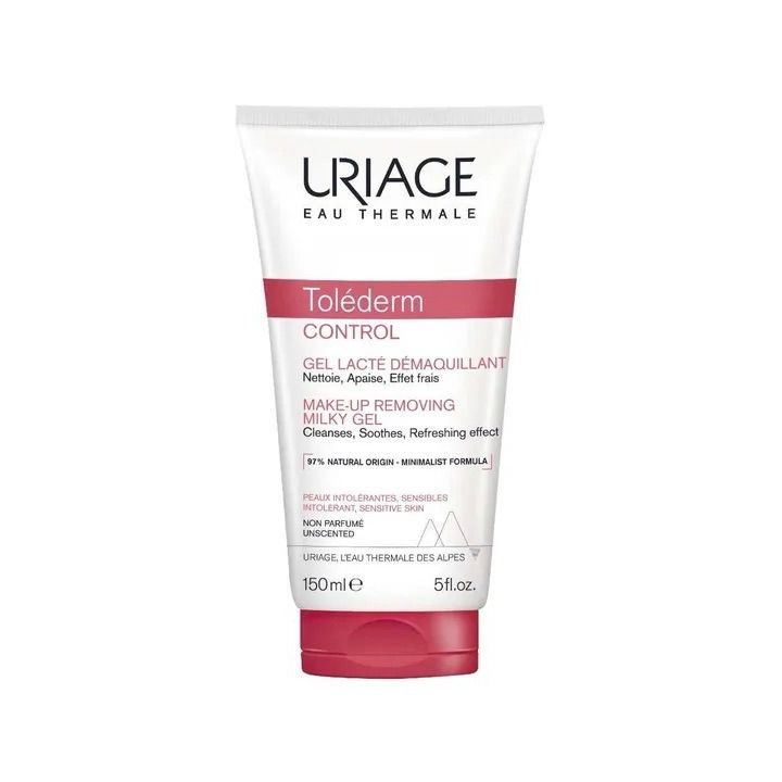 Tol&eacute;derm Control gel lact&eacute; d&eacute;maquillant Uriage - tube de 150ml