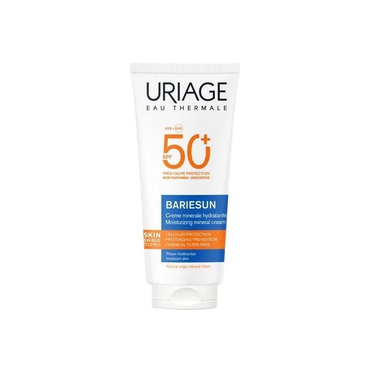Bari&eacute;sun cr&egrave;me min&eacute;rale hydratante SPF50+ sans parfum Uriage - tube de 100ml