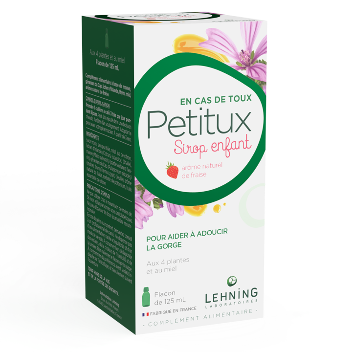 Petitux enfants ar&ocirc;me fraise Lehning - flacon de 125 ml