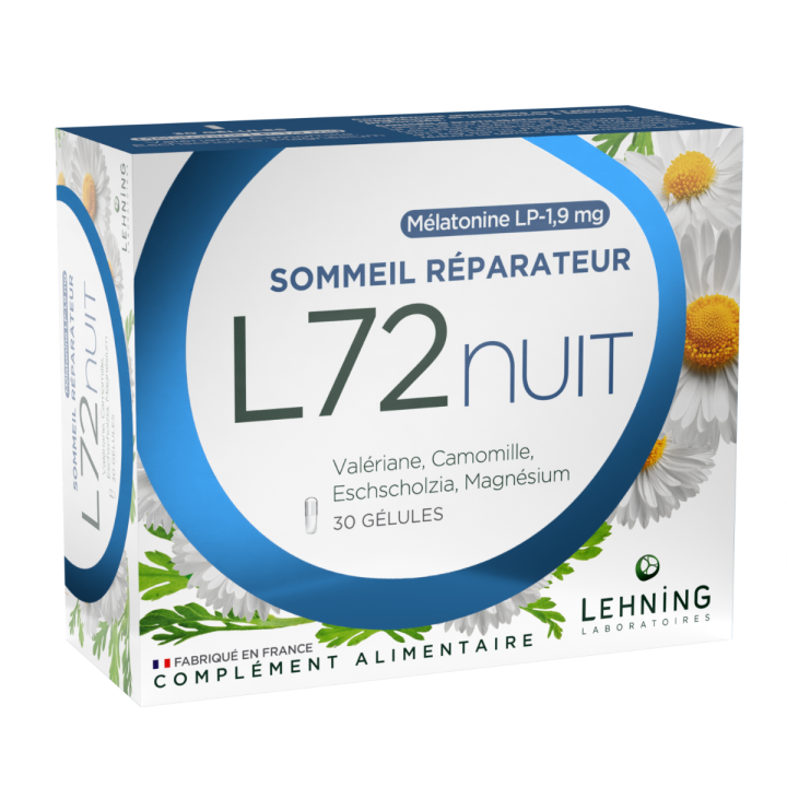 L72nuit sommeil r&eacute;parateur Lehning - boite de 30 g&eacute;lules