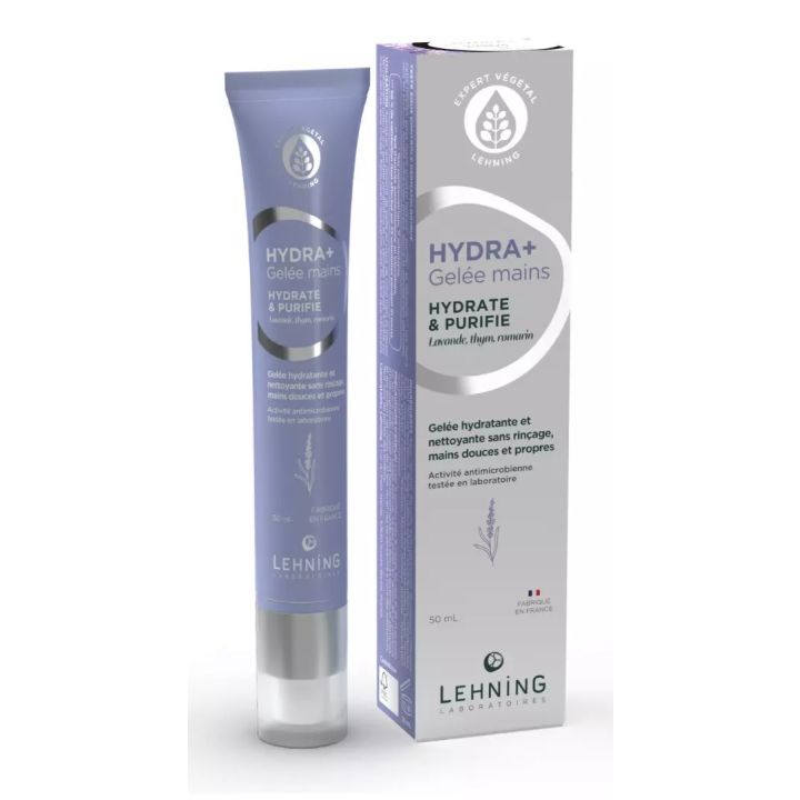 HYDRA+ gel&eacute;e mains hydratante et nettoyante Lehning - tube de 50ml