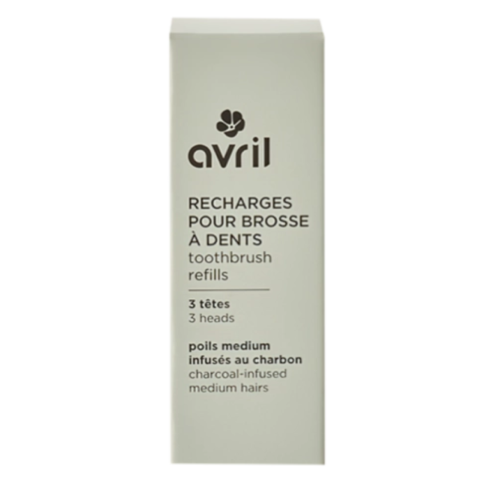 Recharges pour brosse &agrave; dents Avril - bo&icirc;te de 3 t&ecirc;tes de brosse &agrave; dents 