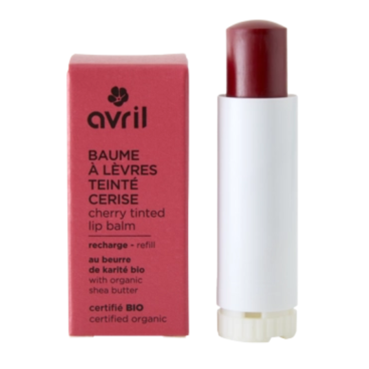 Recharge baume &agrave; l&egrave;vres teint&eacute;e cerise Avril - stick de 4g
