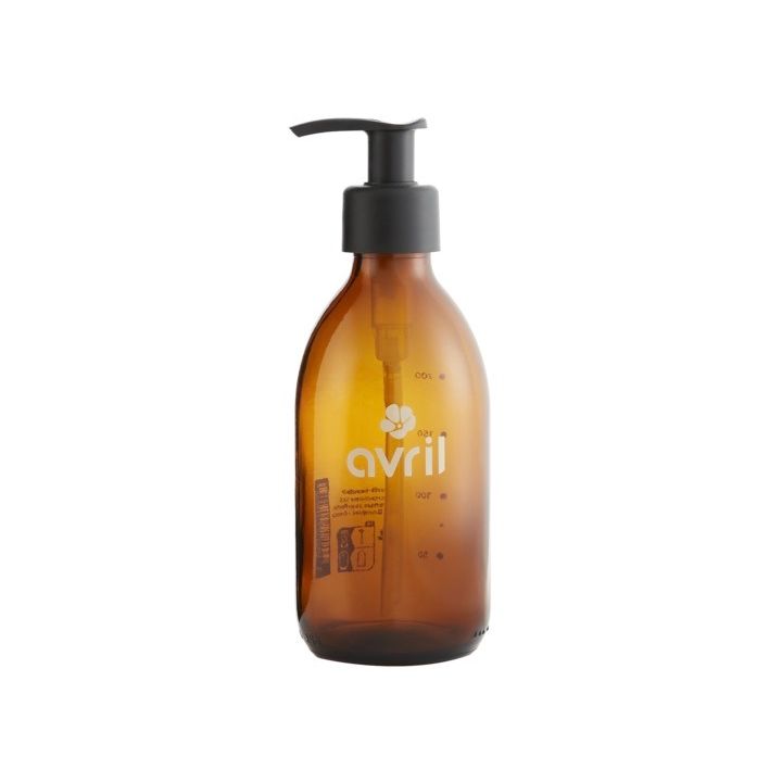 Flacon rechargeable en verre ambr&eacute; Avril - flacon de 250ml vide
