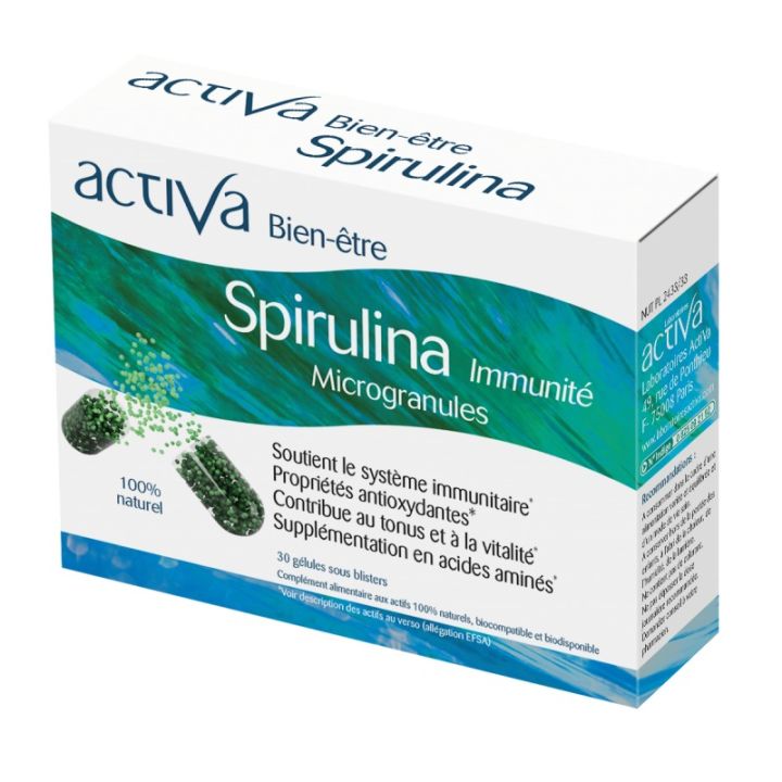 Activa bien-&ecirc;tre Spirulina immunit&eacute; - bo&icirc;te de 30 g&eacute;lules
