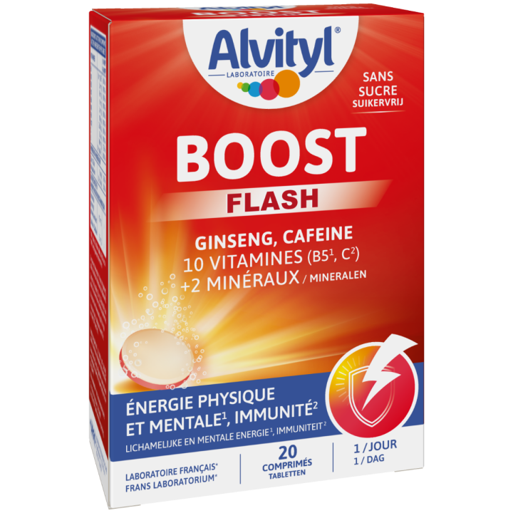 Alvityl Boost Ginseng et Caf&eacute;ine Urgo - bo&icirc;te de 20 comprim&eacute;s effervescents