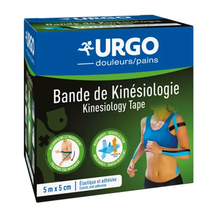 Bande de kin&eacute;siologie bleu Urgo - bande de 5mx5cm