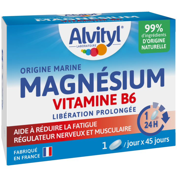Magn&eacute;sium Vitamine B6 Alvityl - boite de 45 comprim&eacute;s