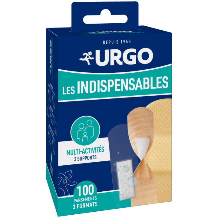 Les Indispensables Pansements multi-activit&eacute;s 3 formats Urgo - bo&icirc;te de 100 pansements