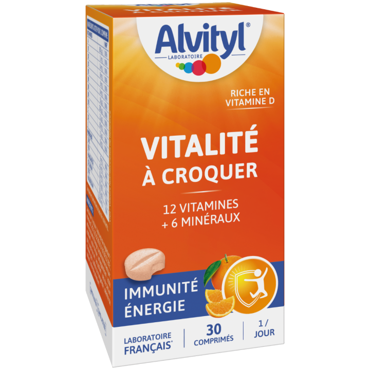 Vitalit&eacute; &agrave; croquer go&ucirc;t orange Alvityl - boite de 30 comprim&eacute;s