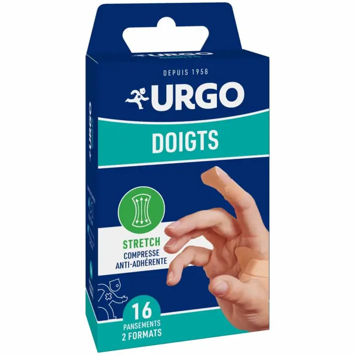 Pansement sp&eacute;cial doigts Urgo - boite de 16 pansements avec 2 formats
