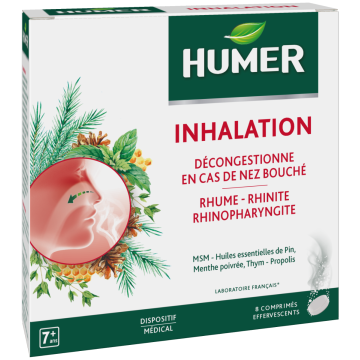 Inhalation Humer - bo&icirc;te de 8 comprim&eacute;s effervescents