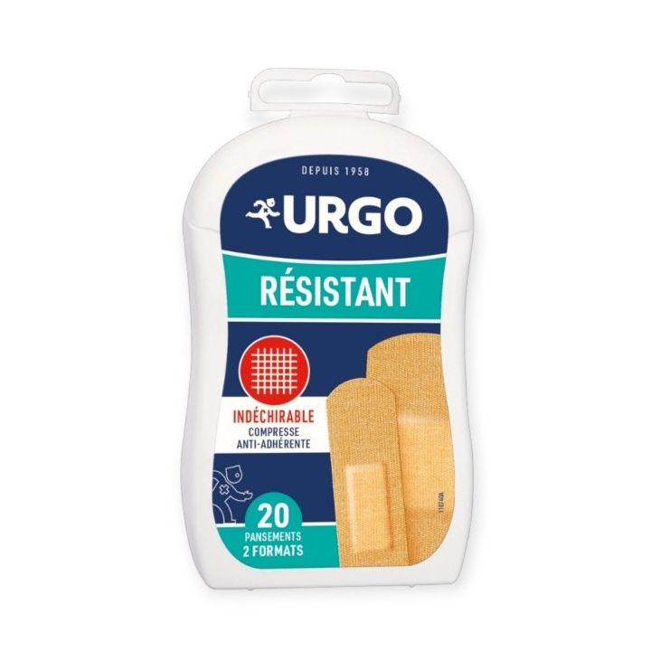 Pansements ind&eacute;chirables R&eacute;sistant Urgo - bo&icirc;te de 20 pansements