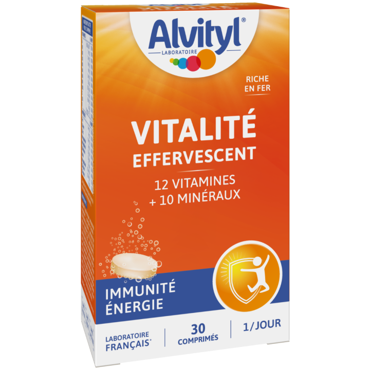 Alvityl Vitalit&eacute; effervescent go&ucirc;t orange - bo&icirc;te de 30 comprim&eacute;s effervescents