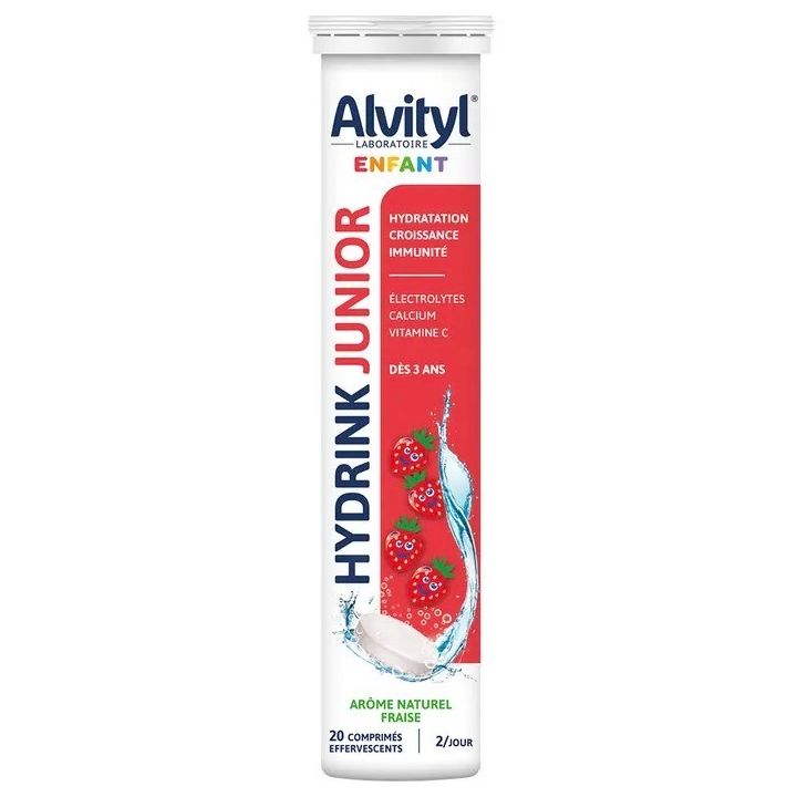Hydrink junior ar&ocirc;me fraise Alvityl - tube de 20 comprim&eacute;s effervescents