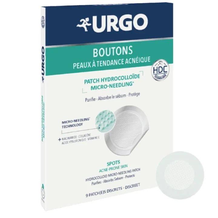 Patch hydrocollo&iuml;de micro-needling boutons Urgo - boite de 9 patchs