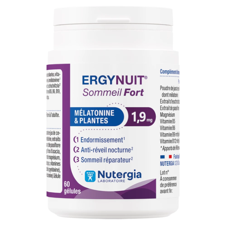 Ergynuit sommeil fort Nutergia - pot de 60 g&eacute;lules