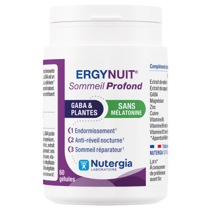 Ergynuit sommeil profond Nutergia - pot de 60 g&eacute;lules