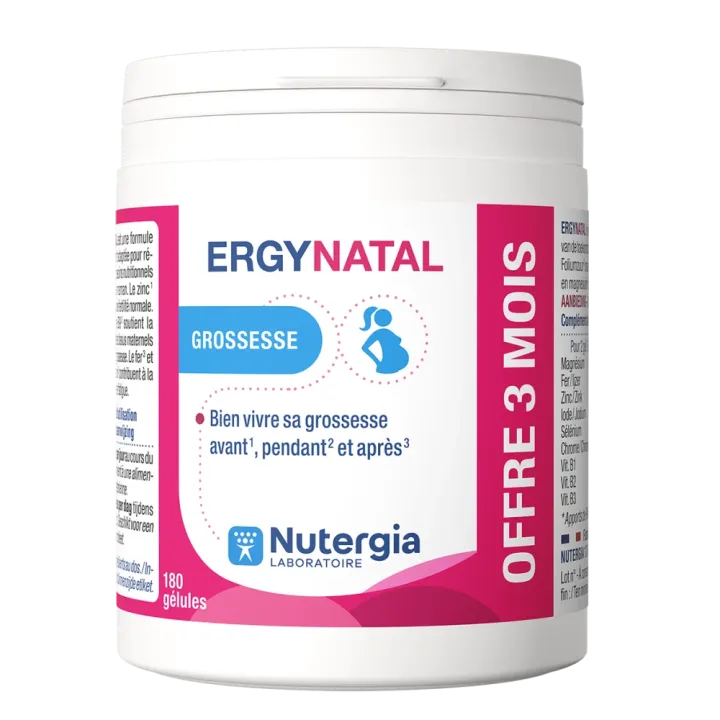 Ergynatal grossesse Nutergia - bo&icirc;te de 180 g&eacute;lules