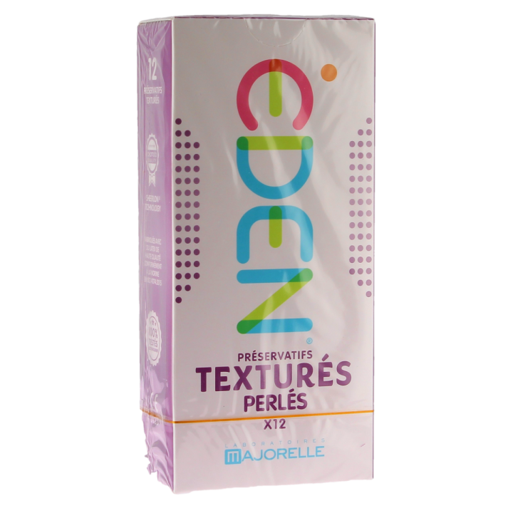 Eden pr&eacute;servatifs textur&eacute;s perl&eacute;s Majorelle - boite de 12 pr&eacute;servatifs