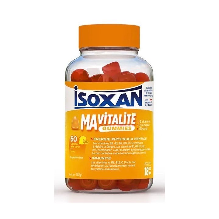 Isoxan Ma vitalit&eacute; gummies 18 ans+ go&ucirc;t citron - pot de 60 gommes