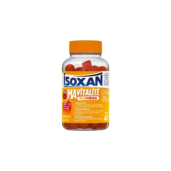Isoxan Ma Vitalit&eacute; gummies d&egrave;s 4 ans go&ucirc;t fruits rouges - pot de 30 gommes