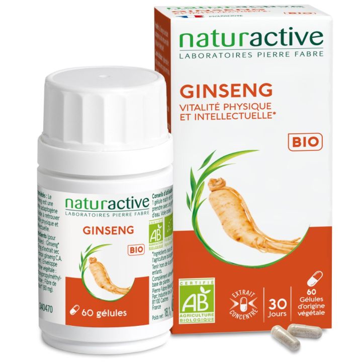 Ginseng bio vitalit&eacute; Naturactive - boite de 60 g&eacute;lules