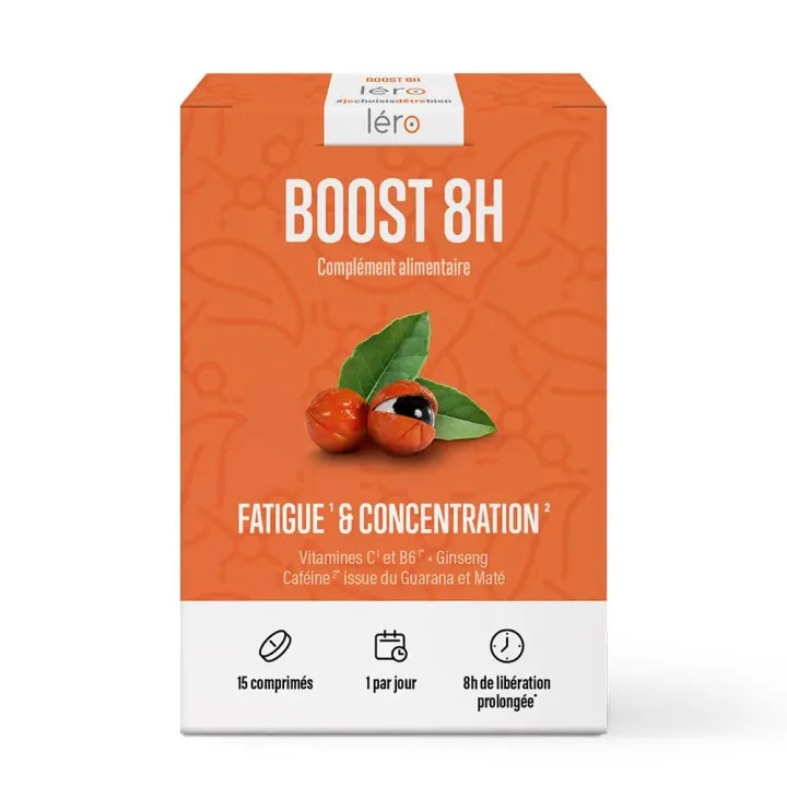 Boost 8h fatigue et concentration L&eacute;ro - boite de 15 comprim&eacute;s