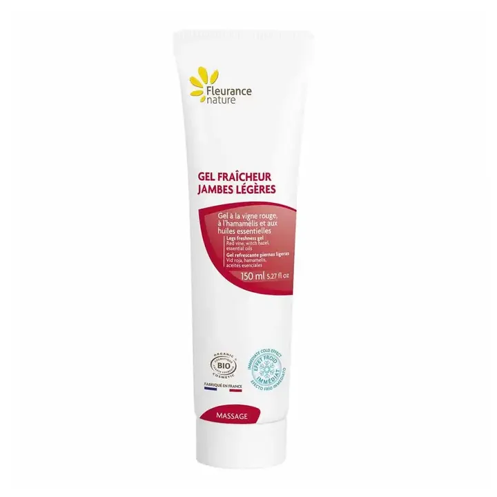 Gel fra&icirc;cheur jambes l&eacute;g&egrave;res bio Fleurance nature - tube de 150ml 