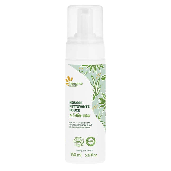 Mousse nettoyante douce &agrave; l'aloe vera Fleurance Nature - flacon-pompe de 150ml