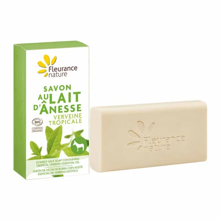 Savon au lait d'&acirc;nesse verveine tropicale bio Fleurance nature - pain de 100g